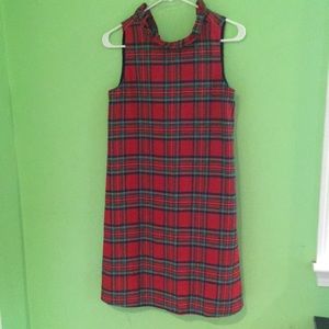 VV Jolly Plaid Gathered Neck Swing Dress